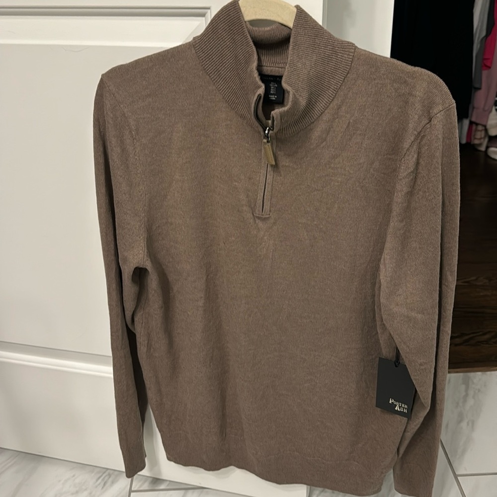 Taupe Color never worn 3/4 Zip Sweater